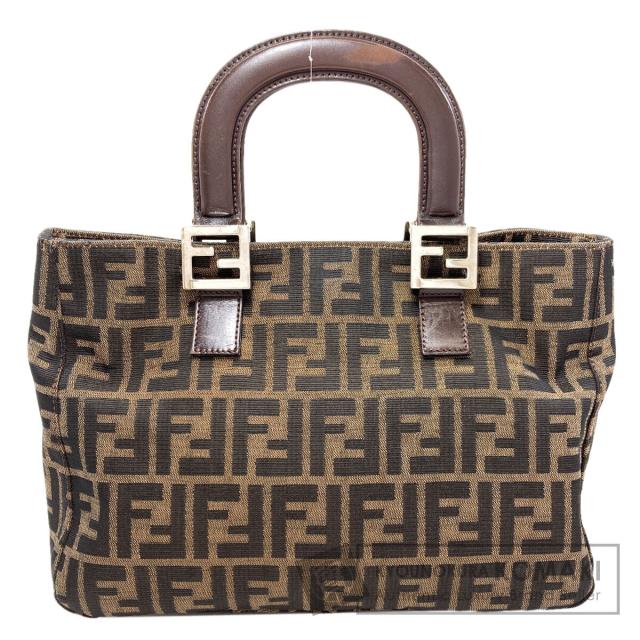 フェンディ FENDI ズッカ柄 ハンドバッグ キャンバス レディース 中古