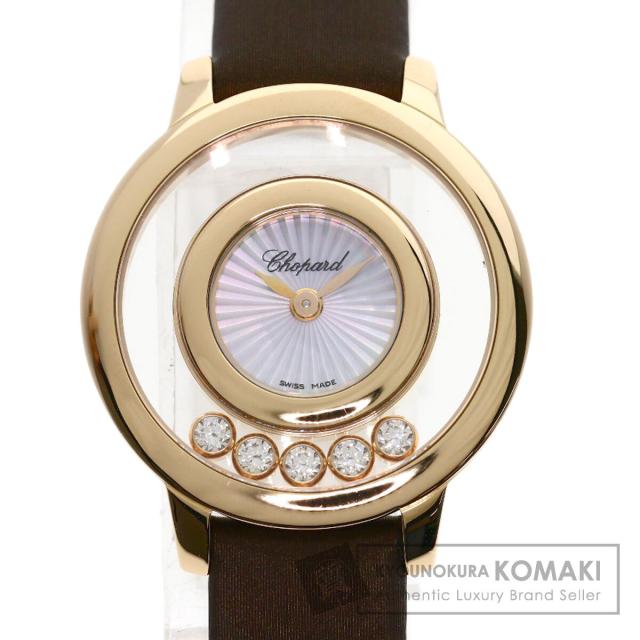 ショパール Chopard 209417  ハッピーダイヤモンド 209417  腕時計 K18ピンクゴールド 革   中古