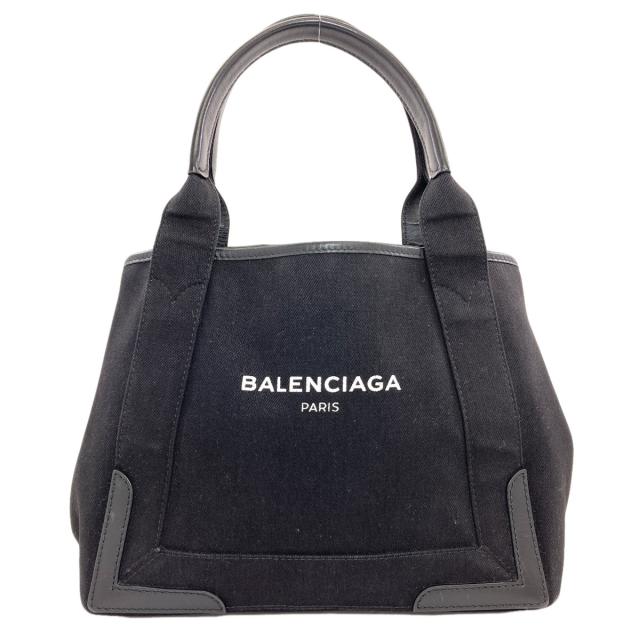 バレンシアガ BALENCIAGA 339933 ネイビーカバスS ハンドバッグ キャンバス レディース 中古_1