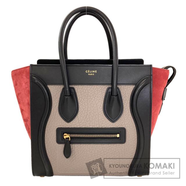 セリーヌ CELINE ラゲージマイクロ ハンドバッグ カーフ レディース 中古