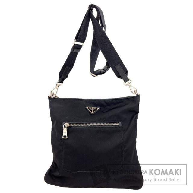 プラダ PRADA BT0715 ロングショルダー ロゴ金具 ショルダーバッグ ナイロン素材 中古