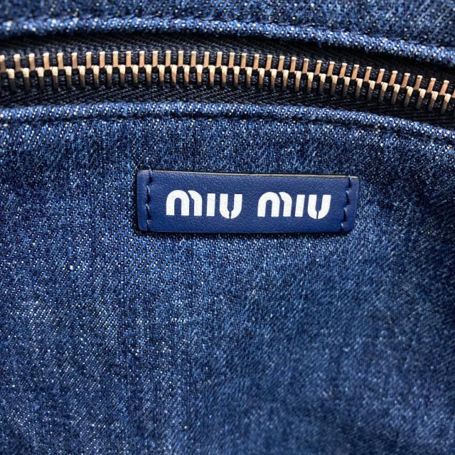 ミュウミュウ MIUMIU ストライプ トートバッグ デニム レディース 中古_6