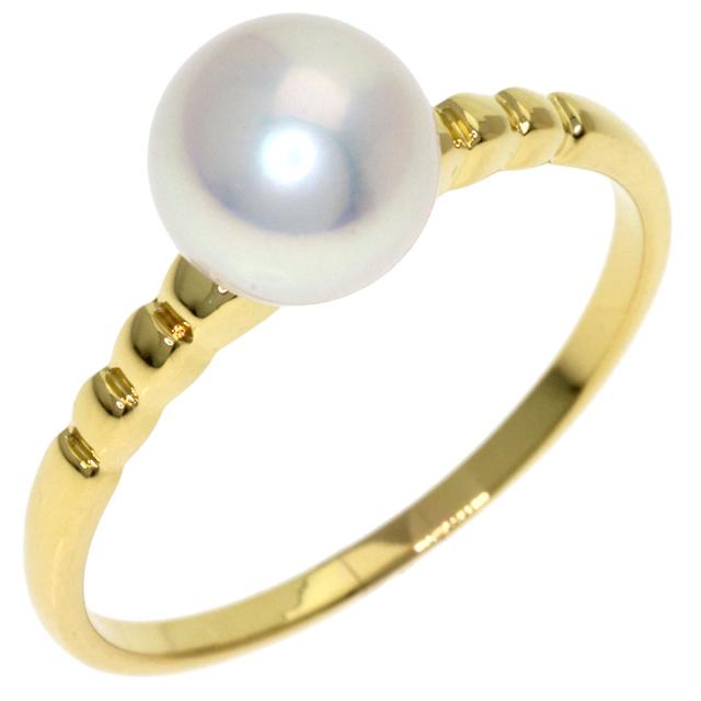 ミキモト MIKIMOTO パール 真珠 リング・指輪 K18イエローゴールド レディース 中古_2