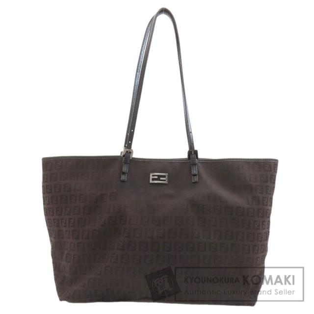 フェンディ FENDI ズッキーノ柄 トートバッグ キャンバス レディース 中古