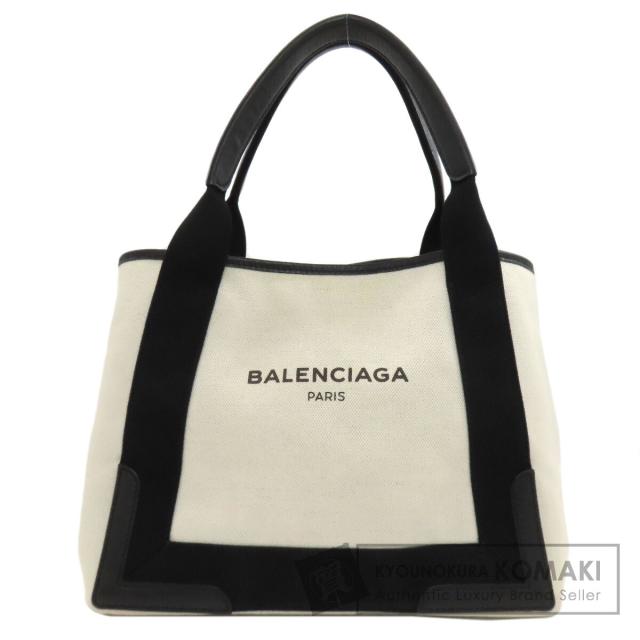 バレンシアガ BALENCIAGA 339933  ネイビーカバス  ハンドバッグ キャンバス レディース  中古