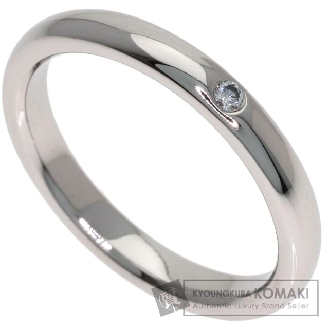 ティファニー TIFFANY&amp;Co.  カーブドバンド 1P ダイヤモンド  リング・指輪 プラチナPT950 中古
