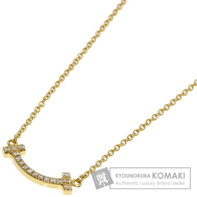 ティファニー TIFFANY&amp;Co.  Tスマイル ミニ ダイヤモンド  ネックレス K18イエローゴールド 中古