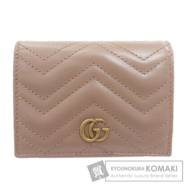 グッチ GUCCI 466492  GGマーモント ダブルG  二つ折り財布（小銭入れあり） レザー 中古