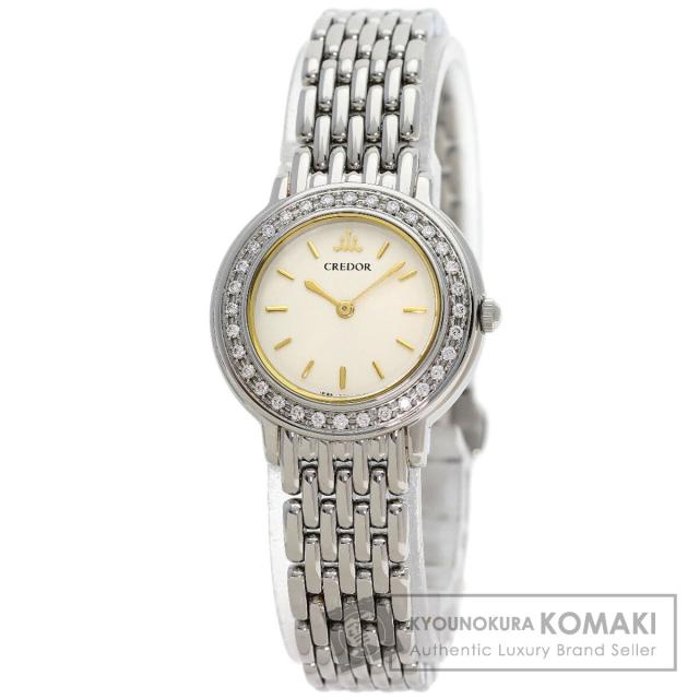 セイコー SEIKO 1E70-0AW0  クレドール ダイヤモンドベゼル  腕時計 ステンレススチール SS 中古