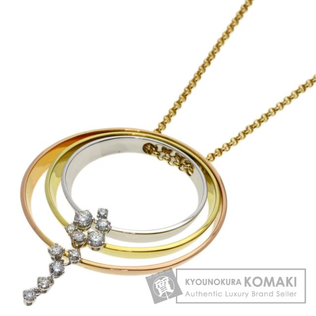 タサキ TASAKI  サークル スリーカラー ダイヤモンド  ネックレス K18イエローゴールド 中古