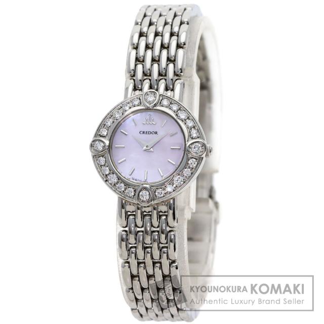 セイコー SEIKO 1E70-0CY0 クレドール シグノ ベゼル ダイヤモンド 腕時計 中古