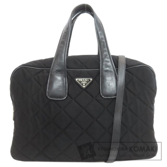 プラダ PRADA キルティング 2WAY ハンドバッグ コットンキャンバス レディース 中古