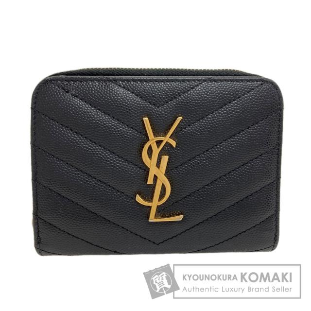 イヴ・サンローラン YVES SAINT LAURENT  カサンドラ ステッチ  二つ折り財布（小銭入れあり） 中古