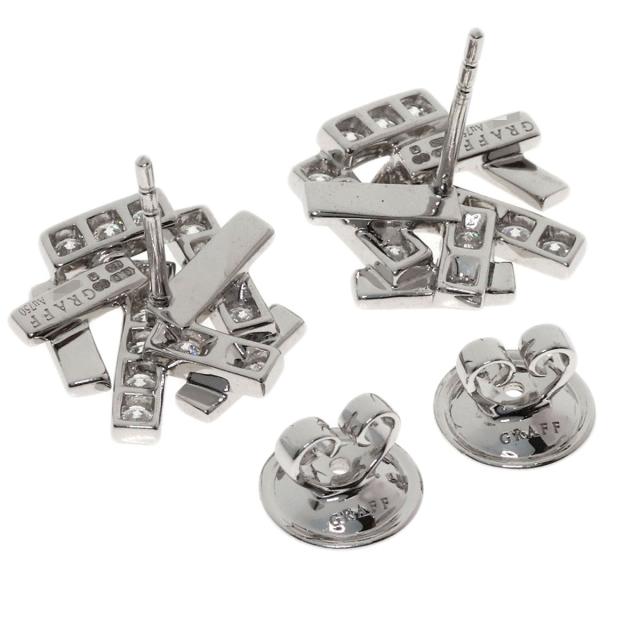 グラフ GRAFF  スレッド ダイヤモンド  ピアス K18ホワイトゴールド レディース  中古_2