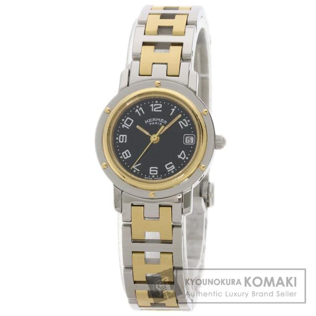 エルメス HERMES CL4.220  クリッパー  腕時計 ステンレススチール SSxGP   レディース  中古