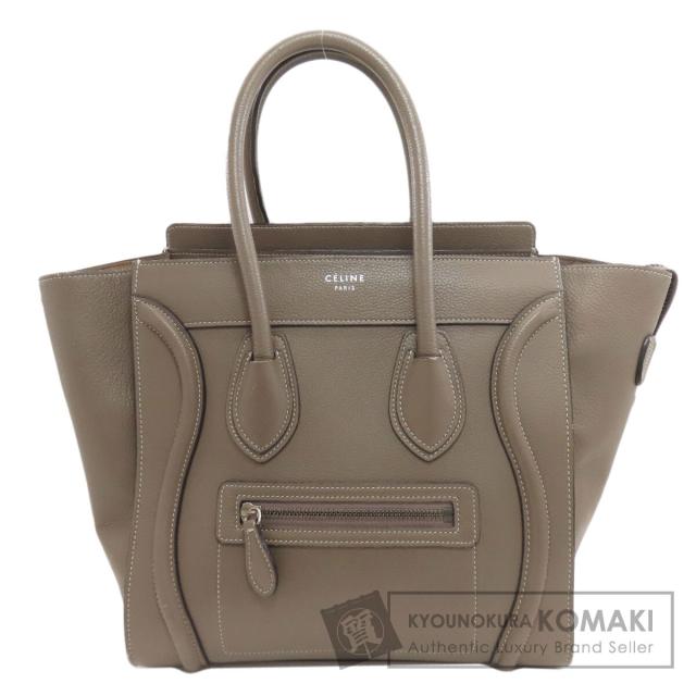 セリーヌ CELINE ラゲージマイクロ ハンドバッグ カーフ レディース 中古