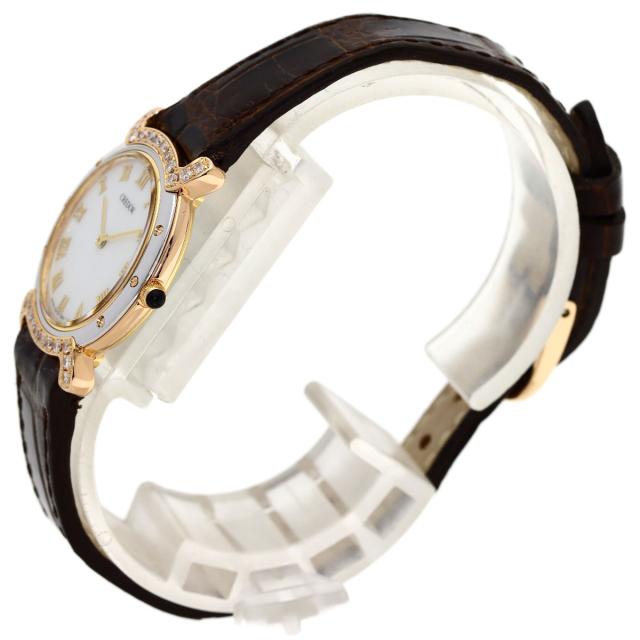 セイコー SEIKO 5A70-0580  クレドール ラグ ダイヤモンド  腕時計 K18ピンクゴールド 革 中古_2
