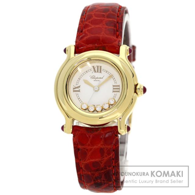 ショパール Chopard 27/6149-21  ハッピースポーツ ダイヤモンド  腕時計 K18イエローゴールド 中古
