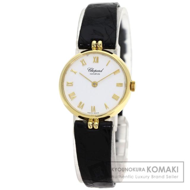 ショパール Chopard 4091  ラウンドフェイス  腕時計 K18イエローゴールド 革   レディース  中古