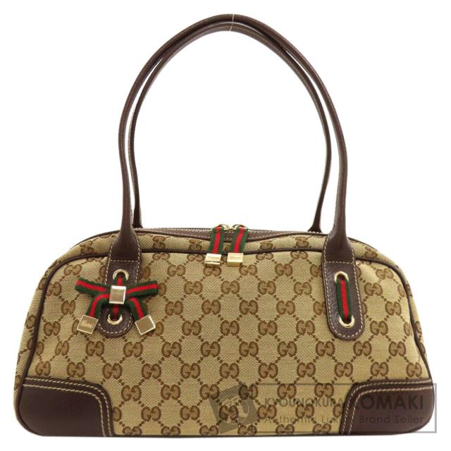 グッチ GUCCI 161720  プリンシー GG ミニボストン  トートバッグ キャンバス レディース  中古