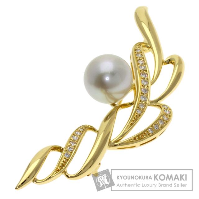 ミキモト MIKIMOTO パール 真珠 ダイヤモンド ブローチ K18イエローゴールド レディース 中古 138,885円