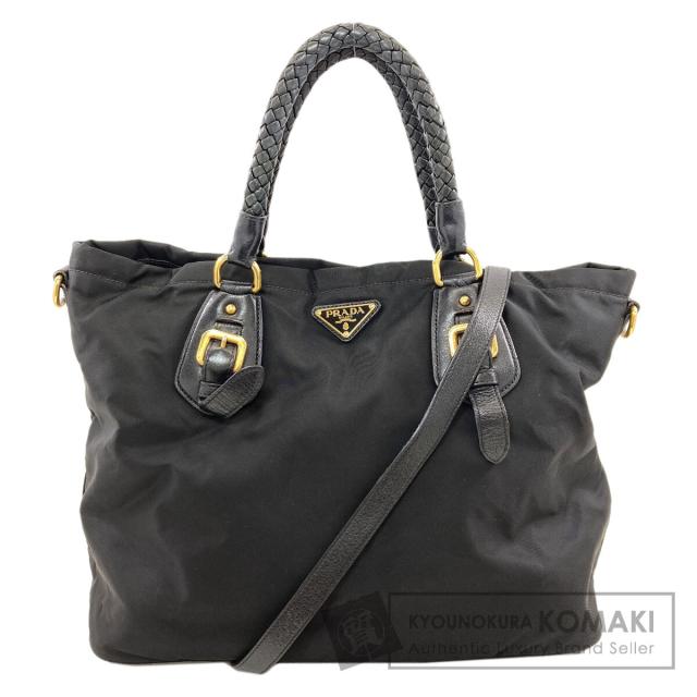 プラダ PRADA  ロゴ金具 2WAY  トートバッグ ナイロン素材 レディース  中古