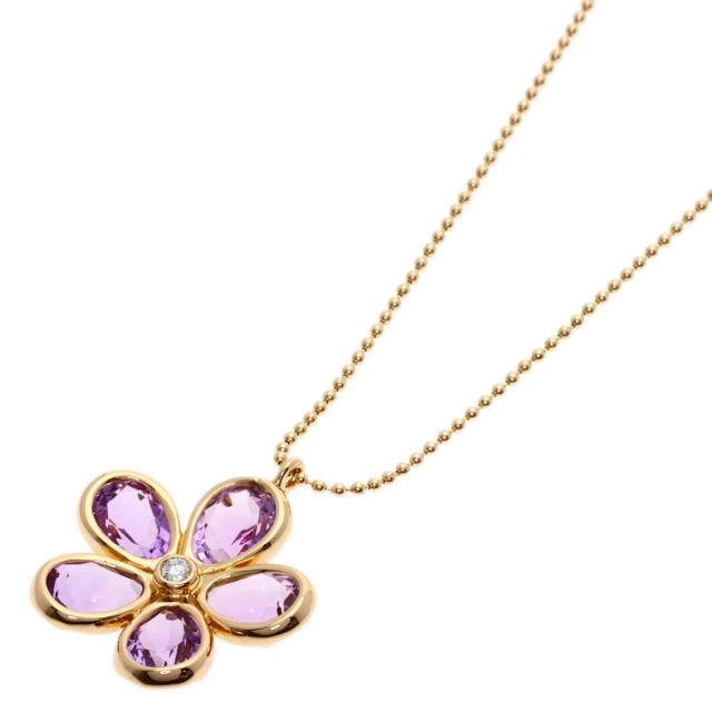 ティファニー TIFFANY&amp;Co.  ガーデン フラワー アメジスト ダイヤモンド  ネックレス 中古_1