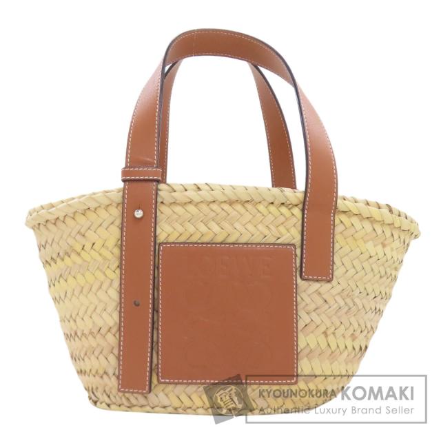 ロエベ LOEWE バスケットバッグ スモール ハンドバッグ ラフィア レディース 中古