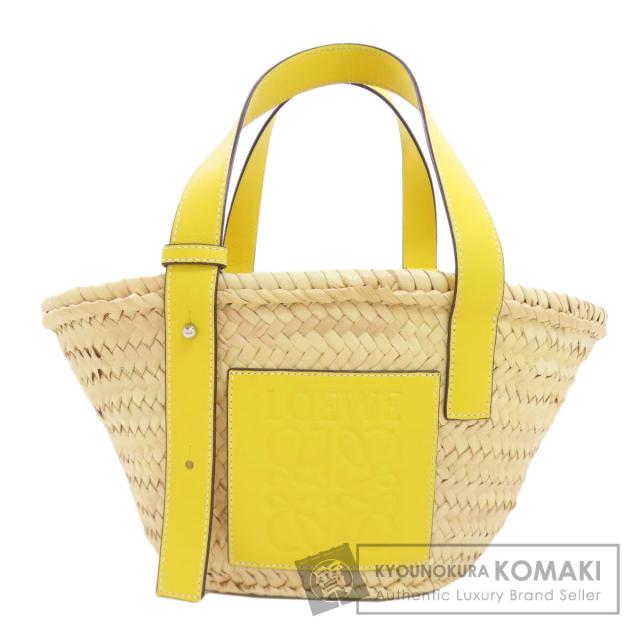 ロエベ LOEWE バスケットバッグ スモール ハンドバッグ ラフィア レディース 中古