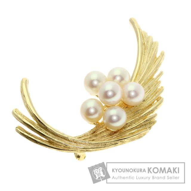 ミキモト MIKIMOTO パール 真珠 ブローチ K14イエローゴールド レディース 中古 119,465円