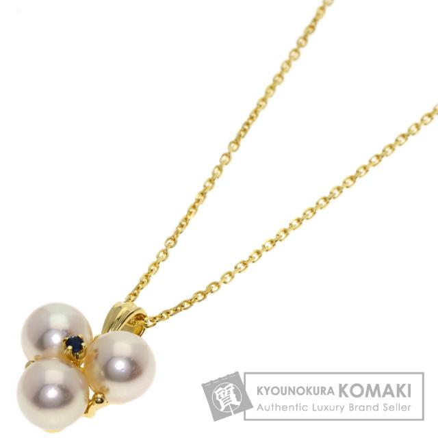 ミキモト MIKIMOTO  パール 真珠 サファイア  首飾り K18黄色ゴールド レディース  中古