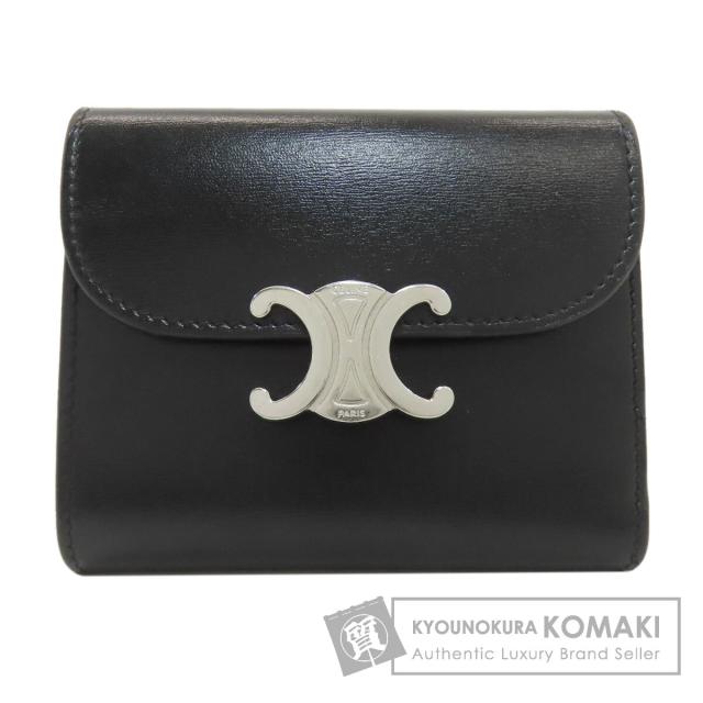 セリーヌ CELINE  トリオンフ フラップ  三つ折り財布（小銭入れあり） レザー レディース  中古