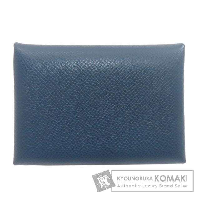 エルメス HERMES カルヴィデュオヴェルソ シルバー金具 カードケース カーフ レディース 中古