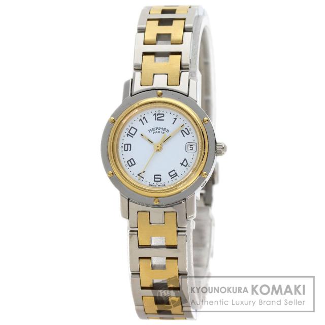 エルメス HERMES CL4.220  クリッパー  腕時計 ステンレススチール SSxGP   レディース  中古