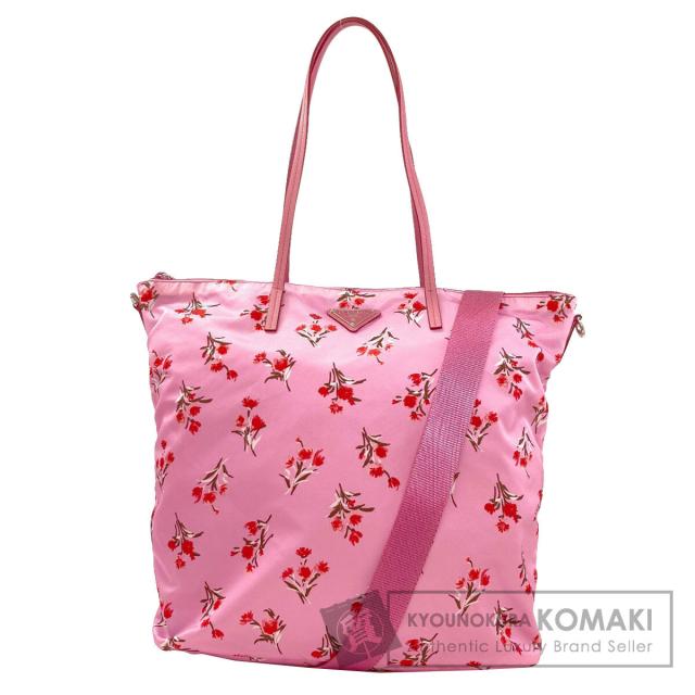プラダ PRADA  フラワーモチーフ 2WAY  ハンドバッグ ナイロン素材 レディース  中古