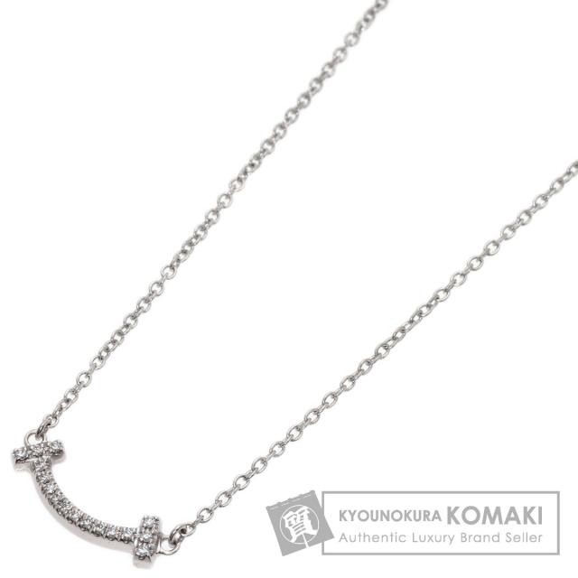 ティファニー TIFFANY&amp;Co.  Tスマイル ミニ ダイヤモンド  ネックレス K18ホワイトゴールド 中古