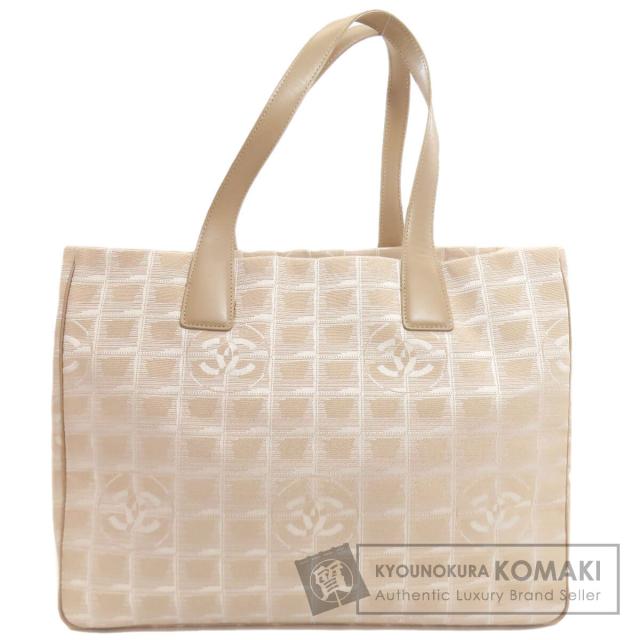 シャネル CHANEL  ニュートラベルラインMM ゴールド金具  トートバッグ ナイロンジャガード 中古