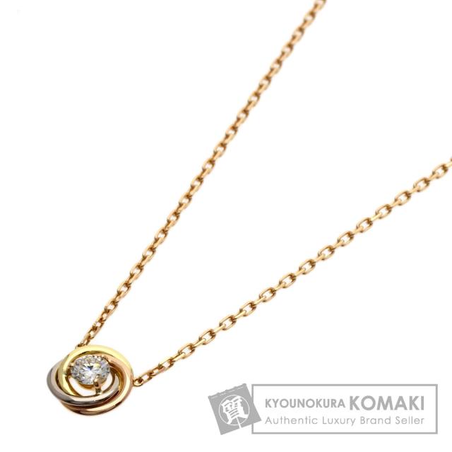 カルティエ CARTIER トリニティ 1P ダイヤモンド ネックレス K18イエローゴールド 中古