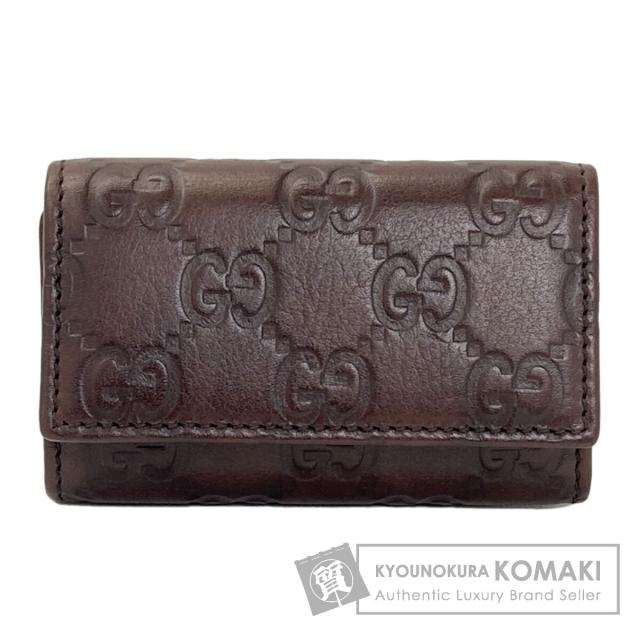 グッチ GUCCI 138093 GGシグネチャー シマ キーケース レザー レディース 中古