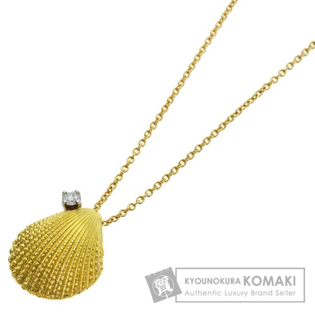 ティファニー TIFFANY&Co. シェル ダイヤモンド ネックレス K18イエローゴールド 中古
