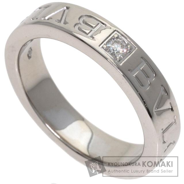 ブルガリ BVLGARI ダブルロゴ 1P ダイヤモンド リング・指輪 K18ホワイトゴールド 中古