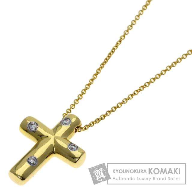 ティファニー TIFFANY&Co. ドッツクロス ダイヤモンド ネックレス K18イエローゴールド 中古