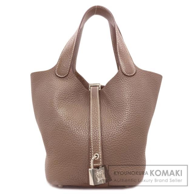 エルメス HERMES ピコタンロックPM エトープ シルバー金具 ハンドバッグ トリヨン 中古