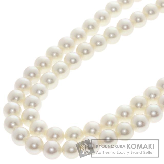 ミキモト MIKIMOTO パール 真珠 エメラルド 2連 ネックレス K14ホワイトゴールド レディース 中古 447,260円