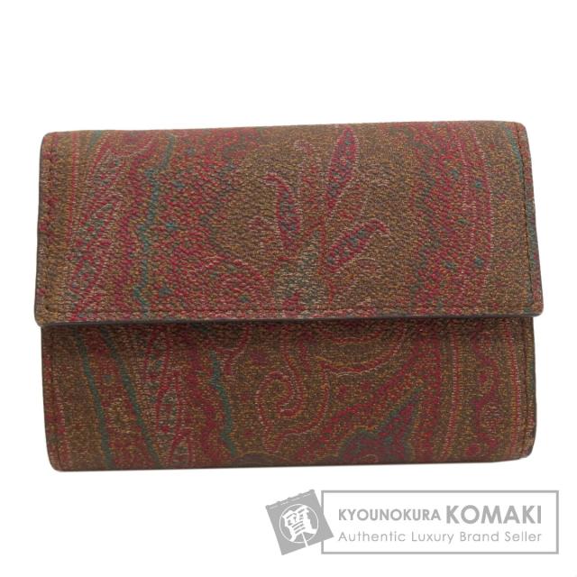 エトロ ETRO ペイズリー柄 二つ折り財布（小銭入れあり） PVC レディース 中古