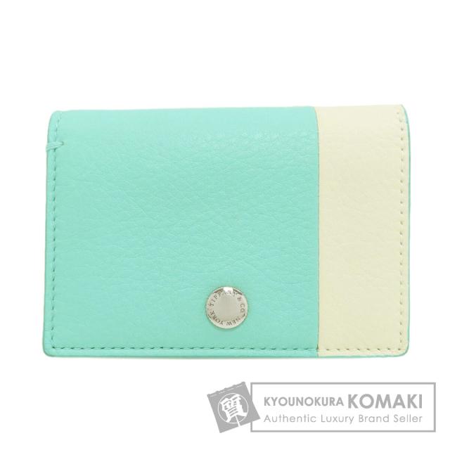 ティファニー TIFFANY&Co. ヴァーティカルフォールド カラーブロック カードケース レザー 中古 14,551円