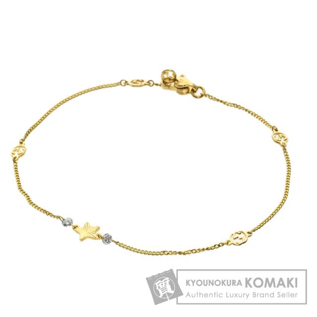 グッチ GUCCI インターロッキング スター ダイヤモンド #17 ブレスレット 中古