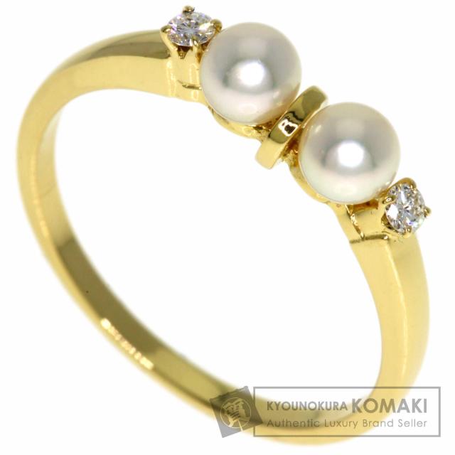 ミキモト MIKIMOTO ベビーパール 真珠 ダイヤモンド リング・指輪 K18イエローゴールド 中古