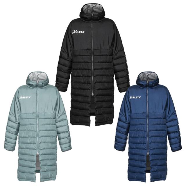 アスレタ ベンチコート サッカー フットサル ウェア ロングコート 防寒 ATHLETA2025FW 04167N ※返品・交換・キャンセル不可商品