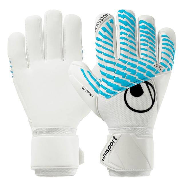 ウールシュポルト サッカー キーパーグローブ サイバーテック スーパーソフト ハーフネガティブ ホワイト サイバーブルー 1011380-01